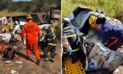 Caminhão mata ocupantes de carro parado em rodovia, dizem bombeiros Caminhão mata ocupantes de carro parado em rodovia, dizem bombeiros