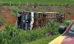 Acidente grave envolvendo ônibus é registrado na BR-050, em Campo Alegre de Goiás