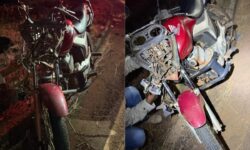 Motociclista e passageiro ficam feridos após acidente no trevo da MG-223, em Monte Carmelo