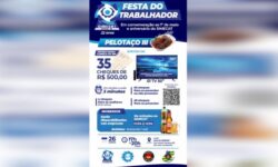 Festa do Trabalhador do SIMECAT terá sorteio de 35 cheques de R$ 500, TV de 50 polegadas e tradicional Pelotaço III Festa do Trabalhador do SIMECAT terá sorteio de 35 cheques de R$ 500, TV de 50 polegadas e tradicional Pelotaço III