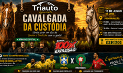 Cavalgada da Custódia terá programação especial e transmissão de Brasil x Marrocos em telão Cavalgada da Custódia terá programação especial e transmissão de Brasil x Marrocos em telão